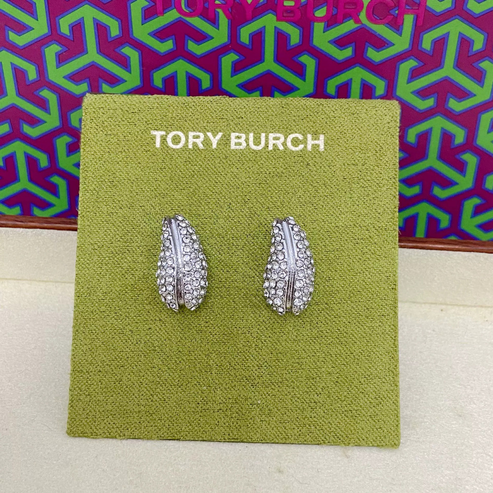 Tory Burch Rhinestone Coffee Bean Ear Studs